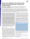 Cover page: Rapid ocean acidification and protracted Earth system recovery followed the end-Cretaceous Chicxulub impact