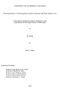 Cover page: Choosing Hospice or Choosing Dying : : Patient Autonomy and Home Hospice Care