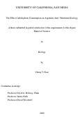 Cover page: The effect carbohydrate consumption on Argentine ants' nutritional ecology