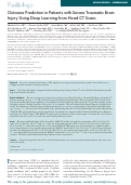 Cover page: Outcome Prediction in Patients with Severe Traumatic Brain Injury Using Deep Learning from Head CT Scans.