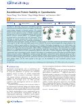 Cover page: Recombinant Protein Stability in Cyanobacteria