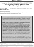 Cover page: Emergency Medical Treatment and Labor Act (EMTALA) 2002-15: Review of Office of Inspector General Patient Dumping Settlements