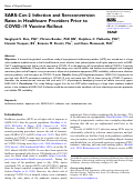 Cover page: SARS-Cov-2 Infection and Seroconversion Rates in Healthcare Providers Prior to COVID-19 Vaccine Rollout