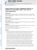 Cover page: CHARACTERISTICS OF DRUG COMBINATION THERAPY IN ONCOLOGY BY ANALYZING CLINICAL TRIAL DATA ON CLINICALTRIALS.GOV