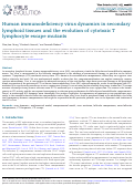 Cover page: Human immunodeficiency virus dynamics in secondary lymphoid tissues and the evolution of cytotoxic T lymphocyte escape mutants.