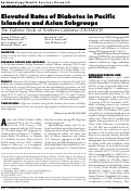 Cover page: Elevated rates of diabetes in Pacific Islanders and Asian subgroups: The Diabetes Study of Northern California (DISTANCE).