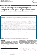 Cover page: Olive fly transcriptomics analysis implicates energy metabolism genes in spinosad resistance