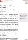 Cover page: Genome Editing in Clostridium saccharoperbutylacetonicum N1-4 with the CRISPR-Cas9 System.