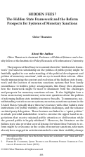 Cover page: Hidden Fees?  The Hidden State Framework and the Reform Prospects for Systems of Monetary Sanctions