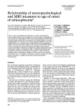 Cover page: Relationship of neuropsychological and MRI measures to age of onset of schizophrenia.