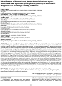 Cover page: Identification of Zoonotic and Vector-borne Infectious Agents Associated with Opossums (Didelphis virginiana) in Residential Neighborhoods of Orange County, California