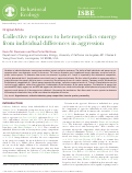 Cover page: Collective responses to heterospecifics emerge from individual differences in aggression.