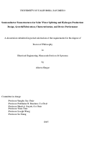 Cover page: Semiconductor Nanostructures for Solar Water Splitting and Hydrogen Production: Design, Growth/Fabrication, Characterization, and Device Performance
