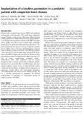 Cover page: Implantation of a leadless pacemaker in a pediatric patient with congenital heart disease