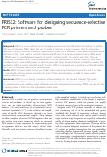 Cover page: PRISE2: software for designing sequence-selective PCR primers and probes.