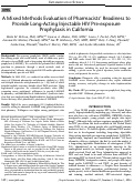 Cover page of A Mixed Methods Evaluation of Pharmacists' Readiness to Provide Long-Acting Injectable HIV Pre-exposure Prophylaxis in California