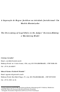 Cover page: The Overcoming of Legal Rules in the Judges' Decision-Making: a Maximizing Model