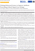 Cover page: Utilizing Behavioral Science to Improve Antibiotic Prescribing in Rural Urgent Care Settings