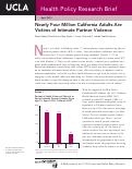 Cover page: Nearly Four Million California Adults Are Victims of Intimate Partner Violence