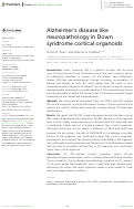 Cover page: Alzheimers disease like neuropathology in Down syndrome cortical organoids.