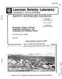 Cover page: PERMEABILITY OF SHALE AT ELEVATED TEMPERATURE AND PRESSURE: TEST METHODOLOGY AND PRELIMINARY RESULTS