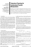 Cover page: Trajectory Planning for Constrained Parallel Manipulators