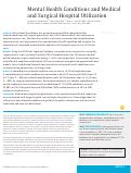 Cover page: Mental Health Conditions and Medical and Surgical Hospital Utilization