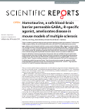 Cover page: Homotaurine, a safe blood-brain barrier permeable GABAA-R-specific agonist, ameliorates disease in mouse models of multiple sclerosis