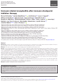 Cover page: Immune-related encephalitis after immune checkpoint inhibitor therapy.