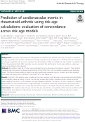 Cover page: Prediction of cardiovascular events in rheumatoid arthritis using risk age calculations: evaluation of concordance across risk age models