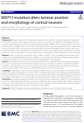 Cover page: WDFY3 mutation alters laminar position and morphology of cortical neurons