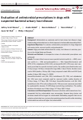 Cover page: Evaluation of antimicrobial prescriptions in dogs with suspected bacterial urinary tract disease.