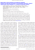 Cover page: Observation of the parametric-modulational instability between the drift-wave fluctuation and azimuthally symmetric sheared radial electric field oscillation in a cylindrical laboratory plasma