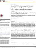 Cover page: Ancient DNA Analysis Suggests Negligible Impact of the Wari Empire Expansion in Peru’s Central Coast during the Middle Horizon