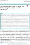 Cover page: Temperature-dependent changes in the host-seeking behaviors of parasitic nematodes