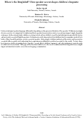 Cover page: Where's the Bingleduff? How speaker accent shapes children's linguistic processing