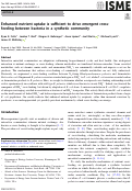 Cover page: Enhanced nutrient uptake is sufficient to drive emergent cross-feeding between bacteria in a synthetic community.