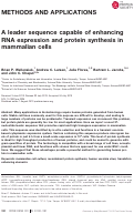 Cover page: A leader sequence capable of enhancing RNA expression and protein synthesis in mammalian cells