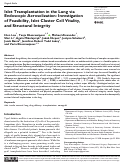 Cover page: Islet Transplantation in the Lung via Endoscopic Aerosolization: Investigation of Feasibility, Islet Cluster Cell Vitality, and Structural Integrity