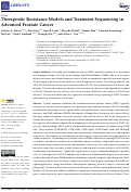 Cover page: Therapeutic Resistance Models and Treatment Sequencing in Advanced Prostate Cancer