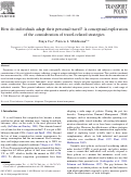 Cover page: How do individuals adapt their personal travel? A conceptual exploration of the consideration of travel-related strategies