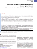 Cover page: Evaluation of 2 Novel Ratio-Based Metrics for Lumbar Spinal Stenosis.