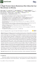 Cover page: A High Protein Calorie Restriction Diet Alters the Gut Microbiome in Obesity.
