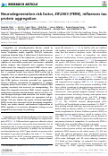 Cover page: Neurodegeneration risk factor, EIF2AK3 (PERK), influences tau protein aggregation