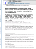 Cover page: Remission and low disease activity (LDA) prevent damage accrual in patients with systemic lupus erythematosus: results from the Systemic Lupus International Collaborating Clinics (SLICC) inception cohort.