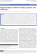 Cover page: High-throughput terahertz imaging: progress and challenges.