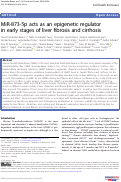 Cover page: MiR-873-5p acts as an epigenetic regulator in early stages of liver fibrosis and cirrhosis