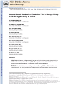 Cover page: Internet-Based, Randomized, Controlled Trial of Omega-3 Fatty Acids for Hyperactivity in Autism