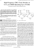 Cover page: High-frequency CML clock dividers in 0.13-mu m CMOS operating up to 38 GHz