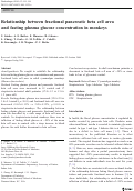 Cover page: Relationship between fractional pancreatic beta cell area and fasting plasma glucose concentration in monkeys